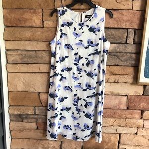 Nine West white floral print sheath dress size 8